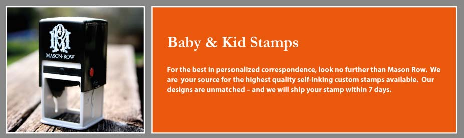 Mason Row Custom Stamps & Embossers - Birth Announcement Stamps
