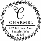 Charmel Wood Mounted Address Stamp