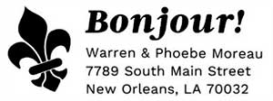 Bonjour Rectangular Address Stamp