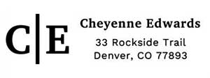 Cheyenne Rectangular Address Stamp