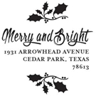 Picture of Merry Wood Mounted Holiday Stamp