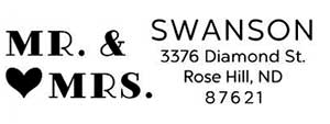 Swanson Rectangular Wedding Stamp