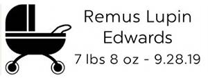 Remus Rectangular Birth Announcement Stamp