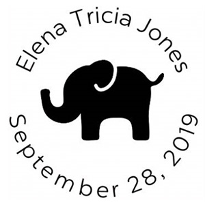 Elena Birth Announcement Stamp